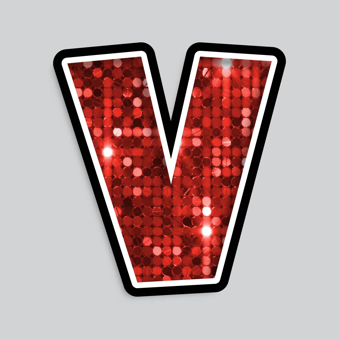 23.5” INDIVIDUAL LUCKY GUY SEQUIN RED SHADOW LETTERS
