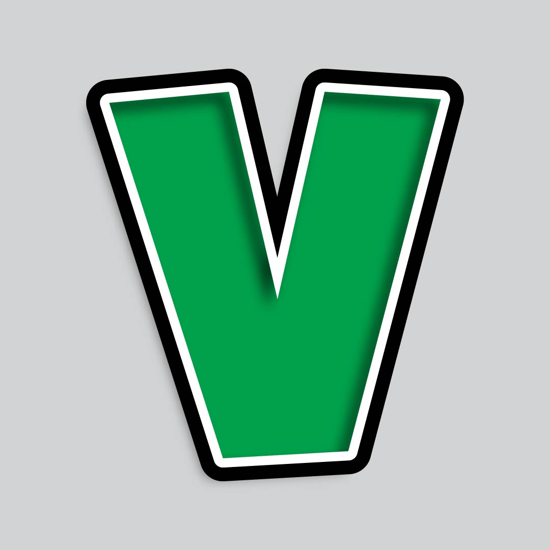 23.5” INDIVIDUAL LUCKY GUY GREEN SHADOW LETTERS