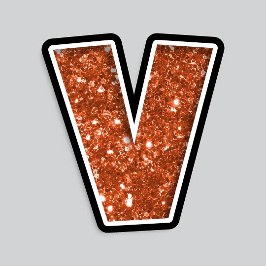 23.5” INDIVIDUAL LUCKY GUY ORANGE CHUNKY GLITTER LETTERS