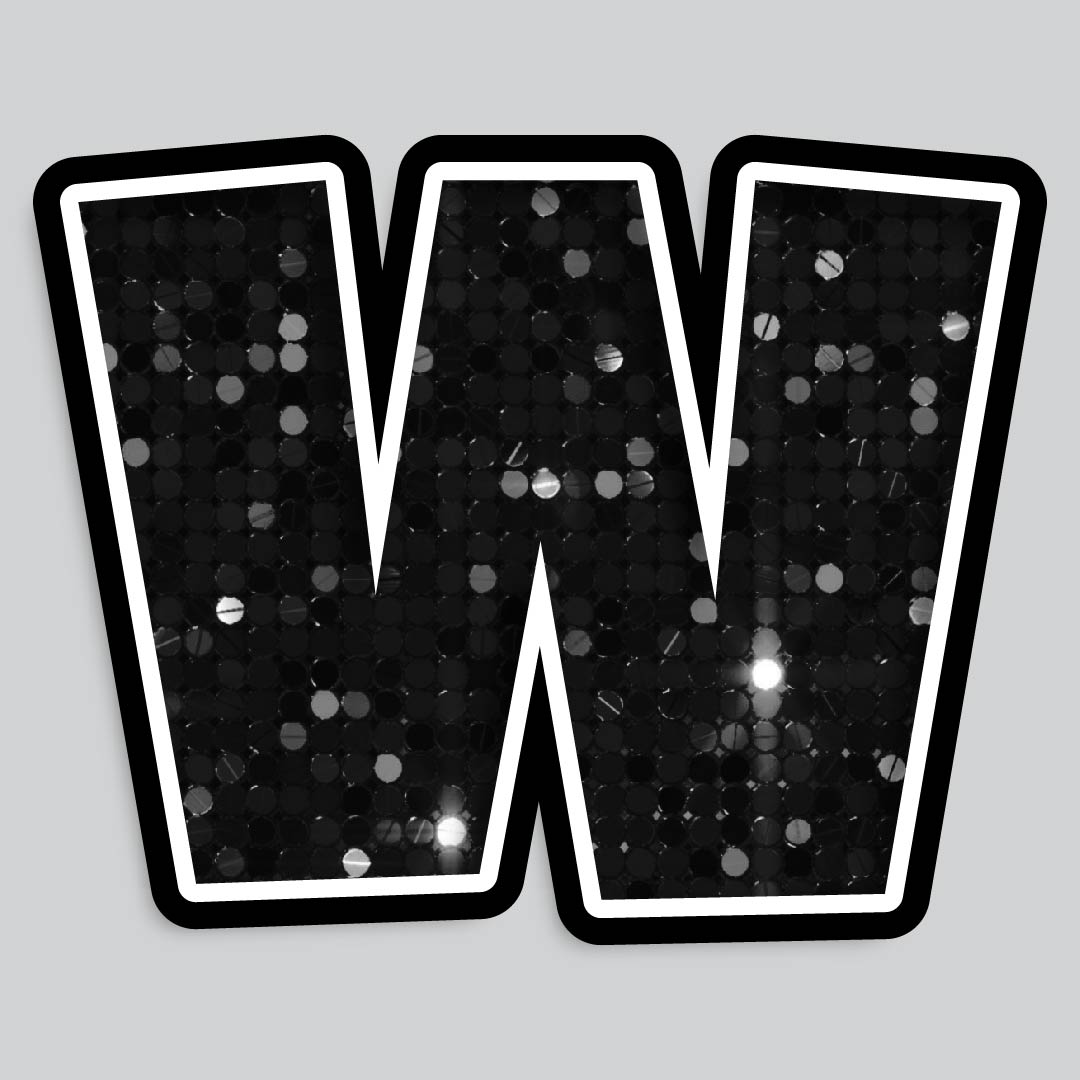 23.5” INDIVIDUAL LUCKY GUY SEQUIN BLACK SHADOW LETTERS