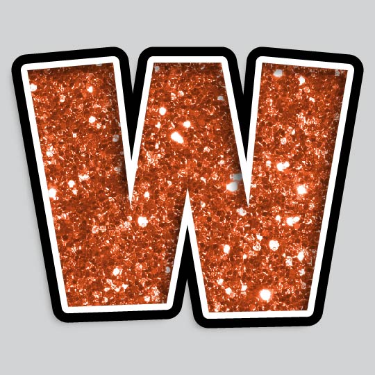 23.5” INDIVIDUAL LUCKY GUY ORANGE CHUNKY GLITTER LETTERS