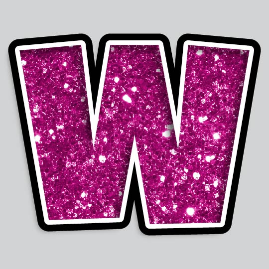 23.5” INDIVIDUAL LUCKY GUY PINK CHUNKY GLITTER LETTERS