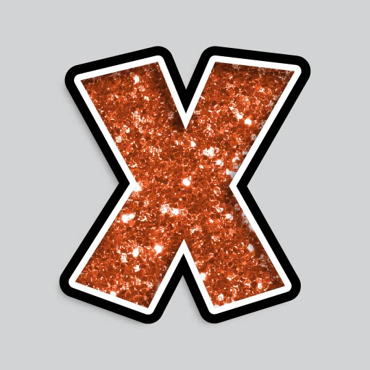 23.5” INDIVIDUAL LUCKY GUY ORANGE CHUNKY GLITTER LETTERS