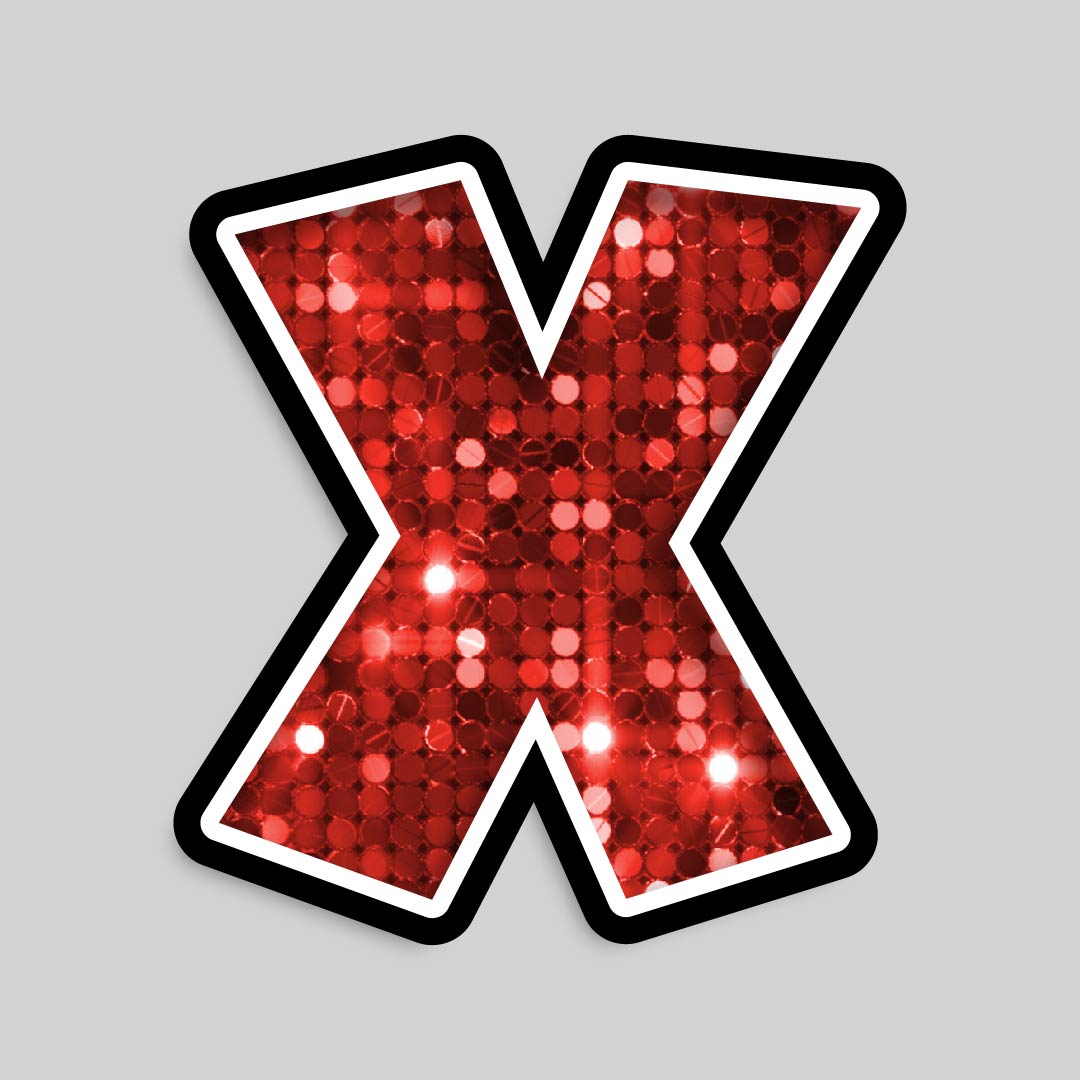 23.5” INDIVIDUAL LUCKY GUY SEQUIN RED SHADOW LETTERS