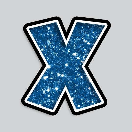23.5” INDIVIDUAL LUCKY GUY BLUE CHUNKY GLITTER LETTERS