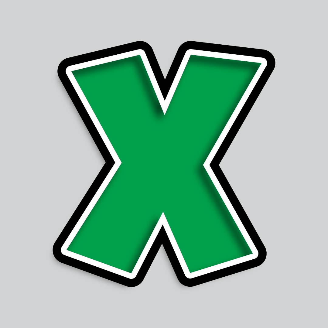 23.5” INDIVIDUAL LUCKY GUY GREEN SHADOW LETTERS