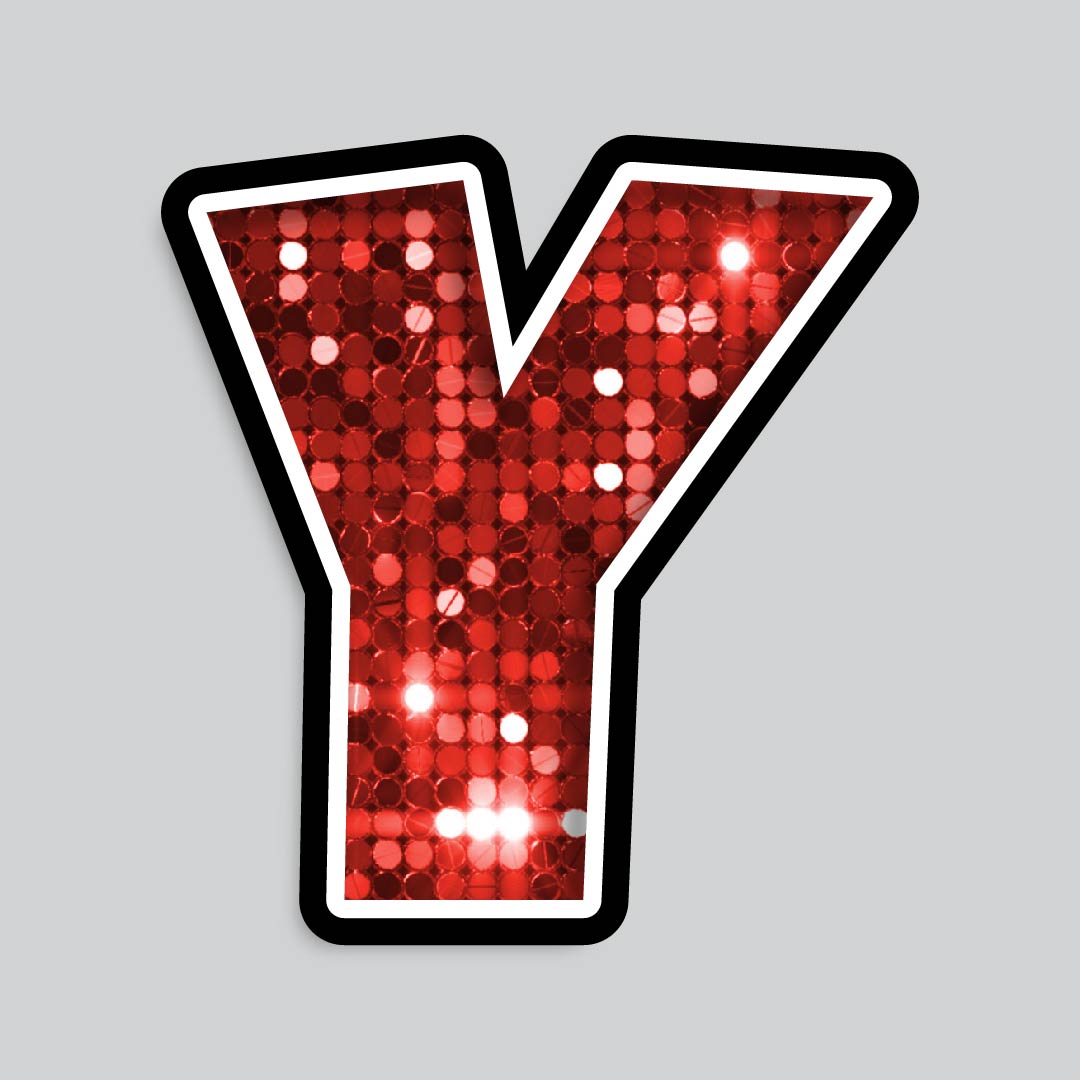 23.5” INDIVIDUAL LUCKY GUY SEQUIN RED SHADOW LETTERS