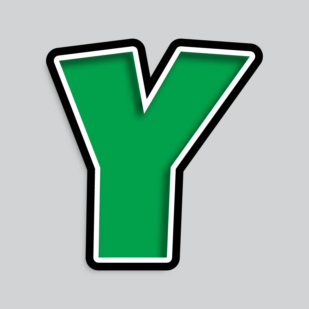 23.5” INDIVIDUAL LUCKY GUY GREEN SHADOW LETTERS