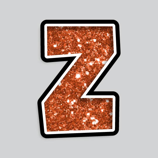 23.5” INDIVIDUAL LUCKY GUY ORANGE CHUNKY GLITTER LETTERS
