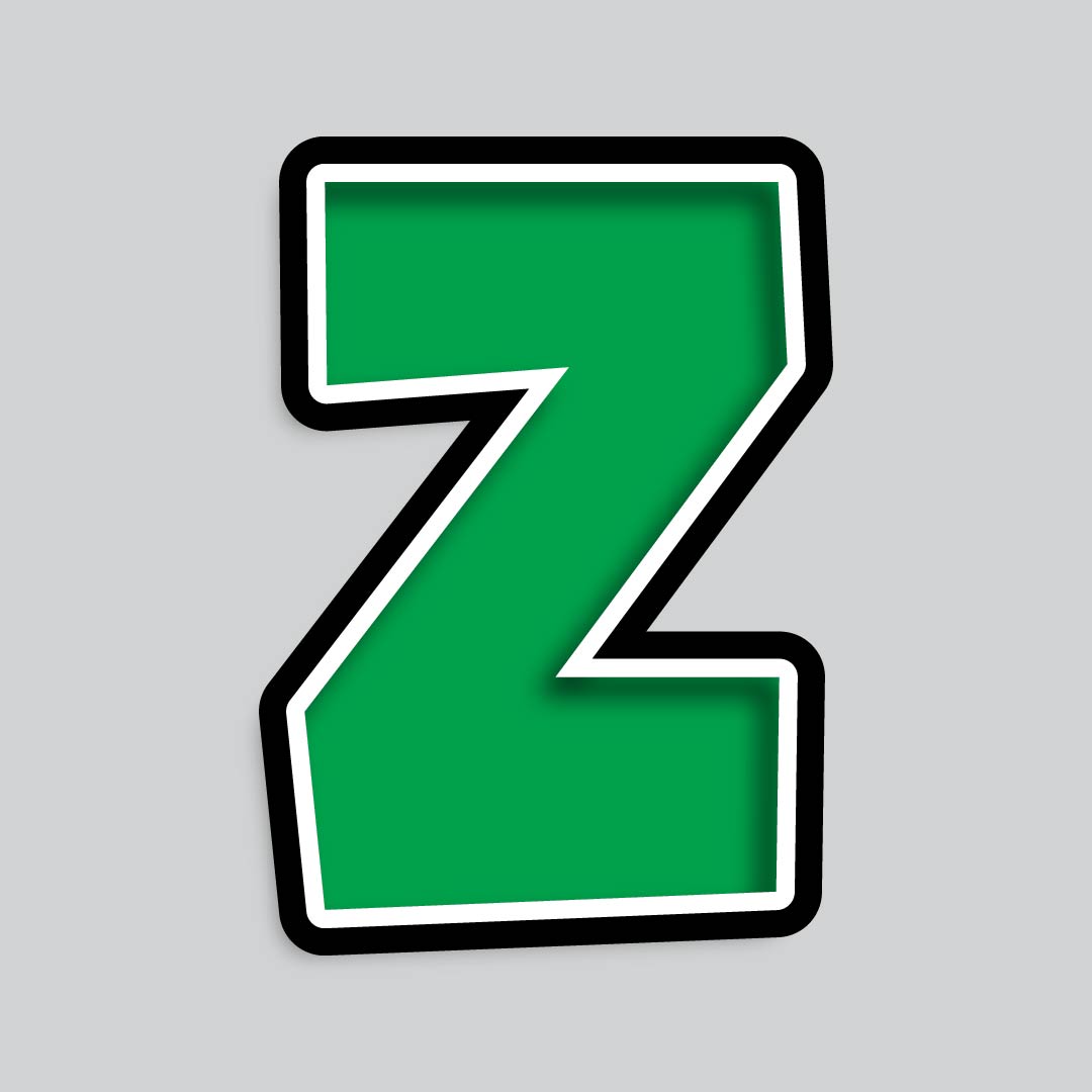 23.5” INDIVIDUAL LUCKY GUY GREEN SHADOW LETTERS
