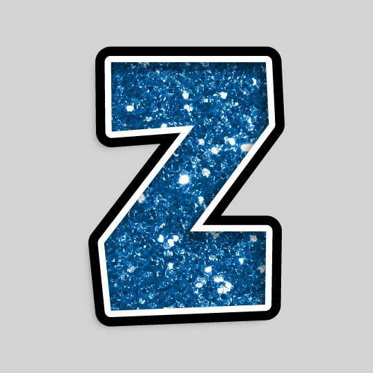 23.5” INDIVIDUAL LUCKY GUY BLUE CHUNKY GLITTER LETTERS