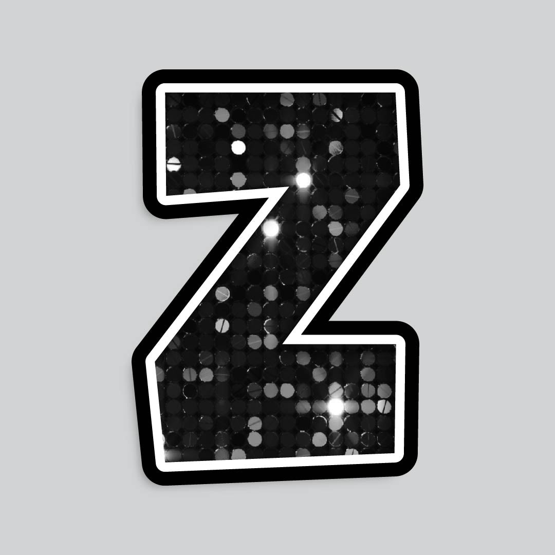 23.5” INDIVIDUAL LUCKY GUY SEQUIN BLACK SHADOW LETTERS