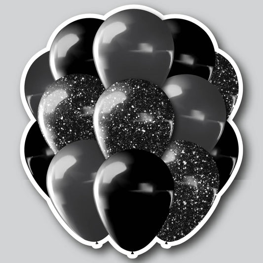 LARGE BALLOON CLUSTERS - BLACK SOLID/GLITTER