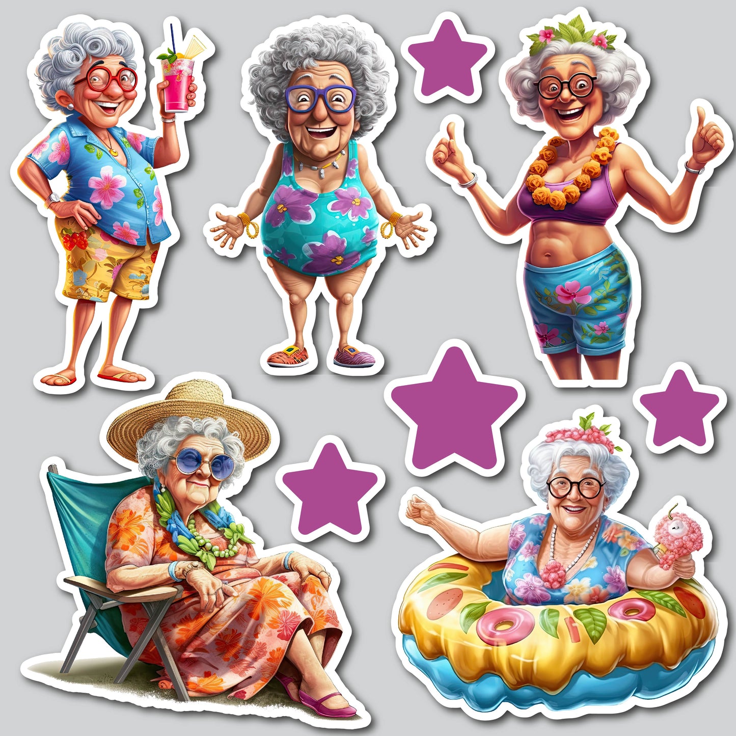 BEACH GRANDMA | Yard Card Set