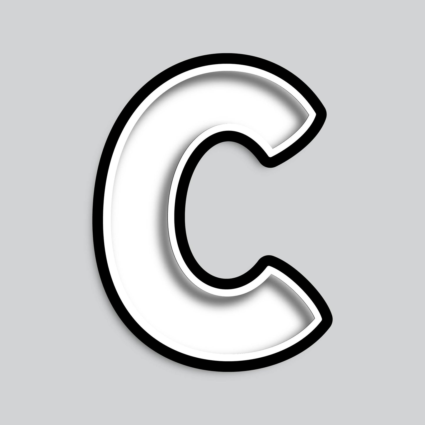 23.5” INDIVIDUAL BOUNCY WHITE SHADOW LETTERS