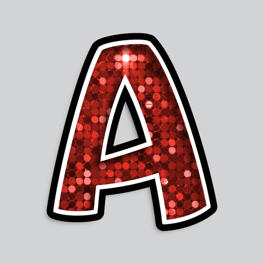 23.5” INDIVIDUAL BOUNCY SEQUIN RED SHADOW LETTERS