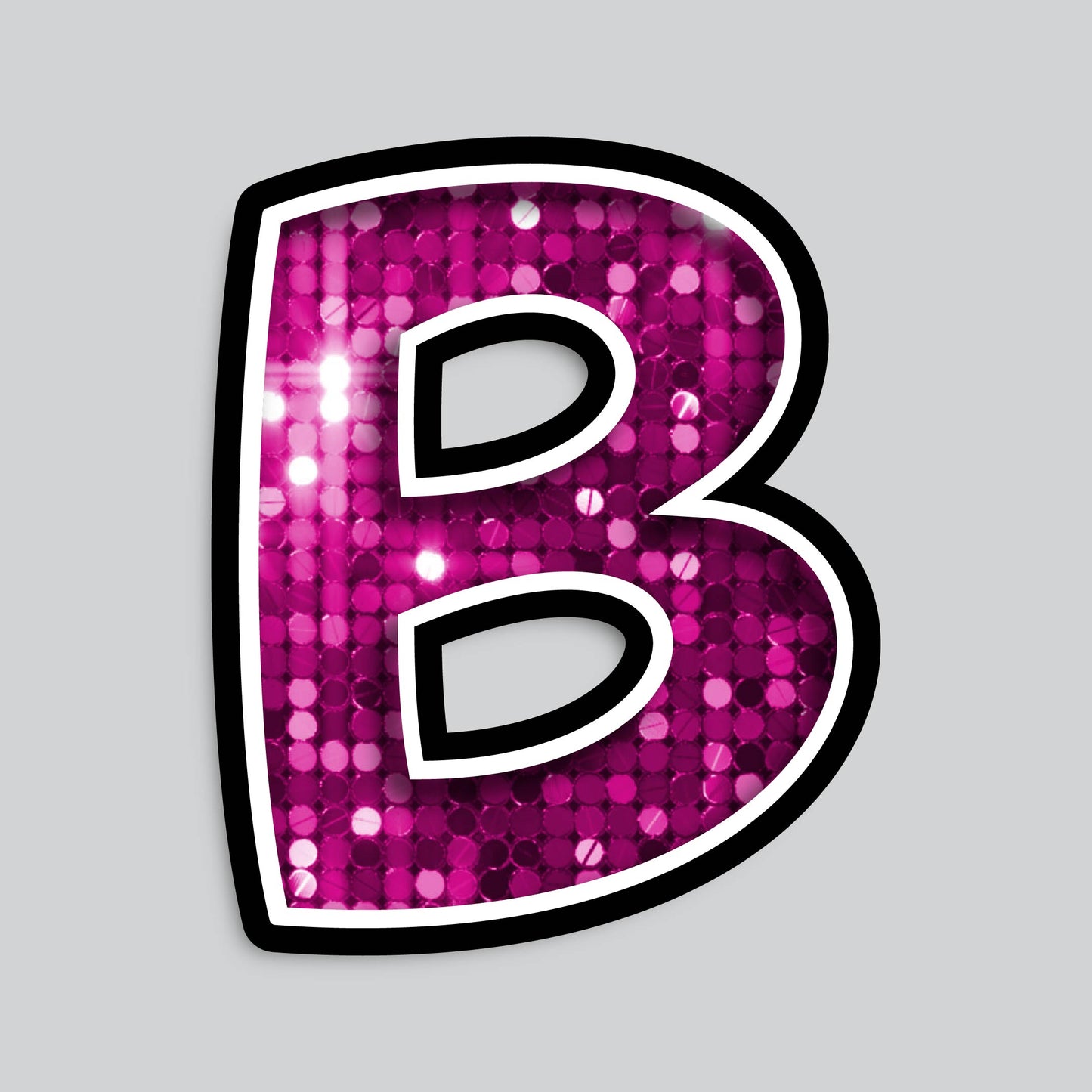 23.5” INDIVIDUAL BOUNCY PINK SEQUIN SHADOW LETTERS