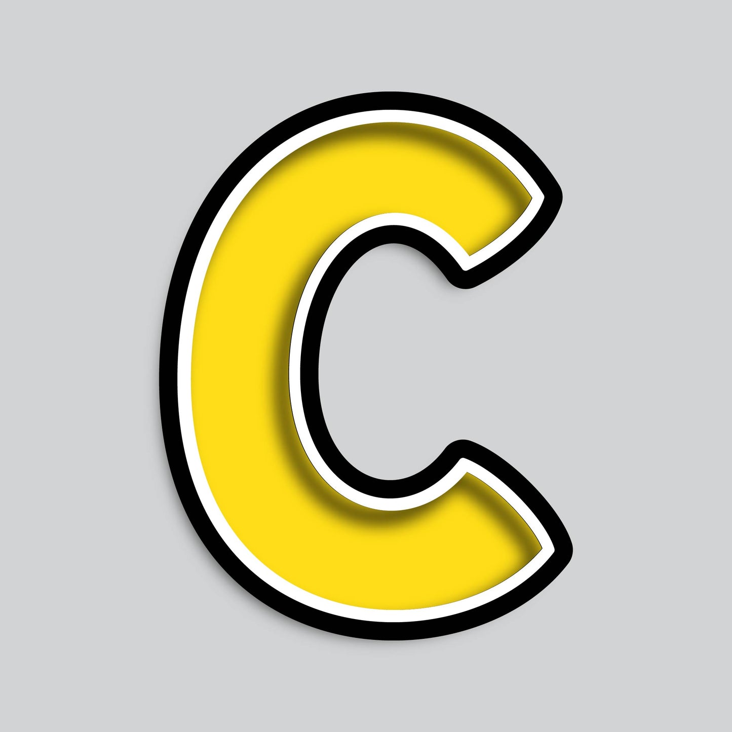 23.5” INDIVIDUAL BOUNCY YELLOW SHADOW LETTERS