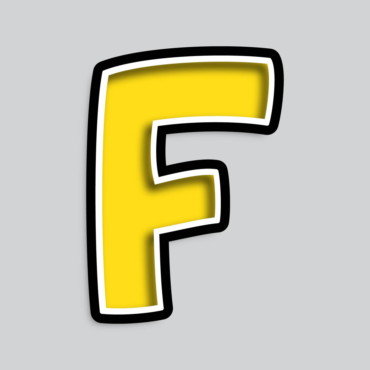 23.5” INDIVIDUAL BOUNCY YELLOW SHADOW LETTERS