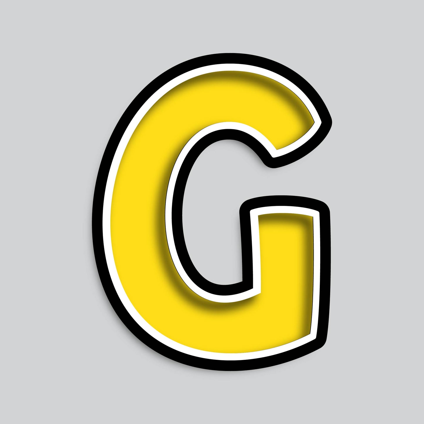 23.5” INDIVIDUAL BOUNCY YELLOW SHADOW LETTERS