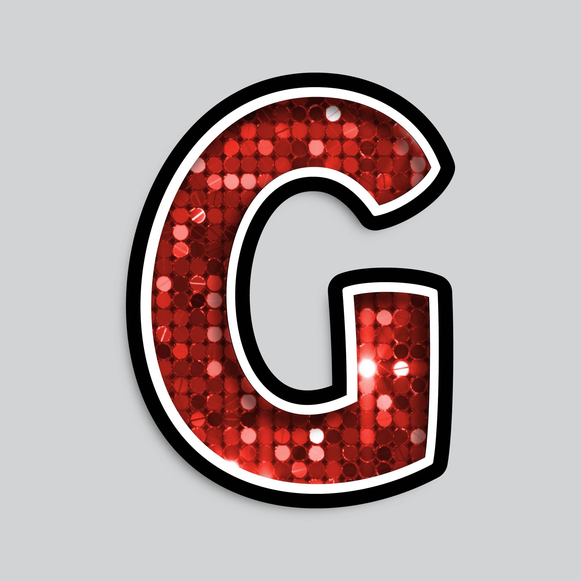 Single Letters: 23” Bouncy Glitter Red