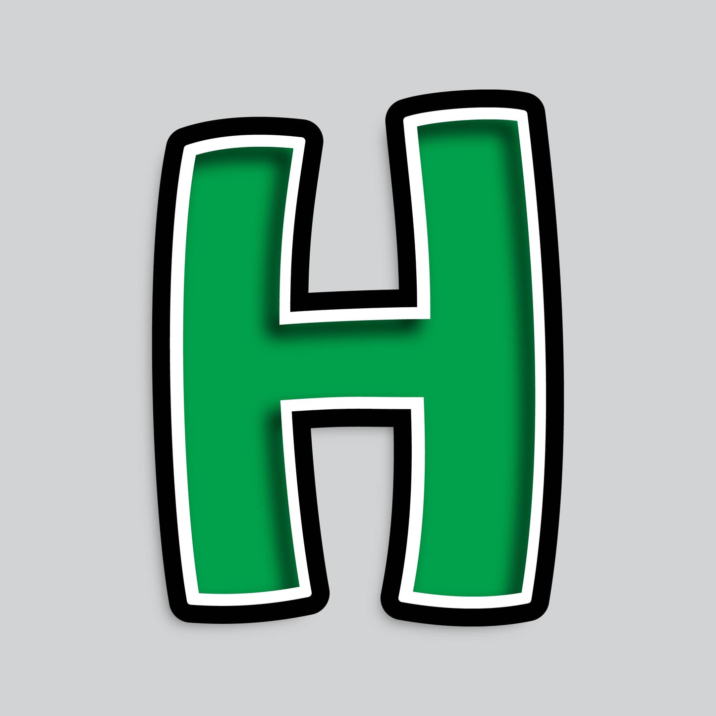 23.5” INDIVIDUAL BOUNCY GREEN SHADOW LETTERS