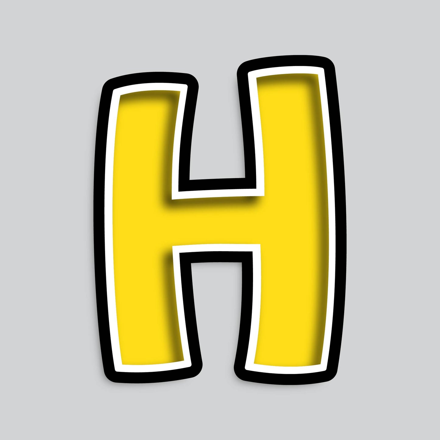 23.5” INDIVIDUAL BOUNCY YELLOW SHADOW LETTERS