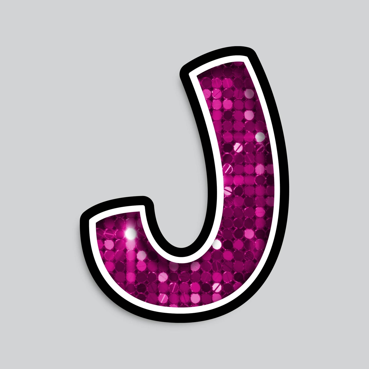 23.5” INDIVIDUAL BOUNCY PINK SEQUIN SHADOW LETTERS