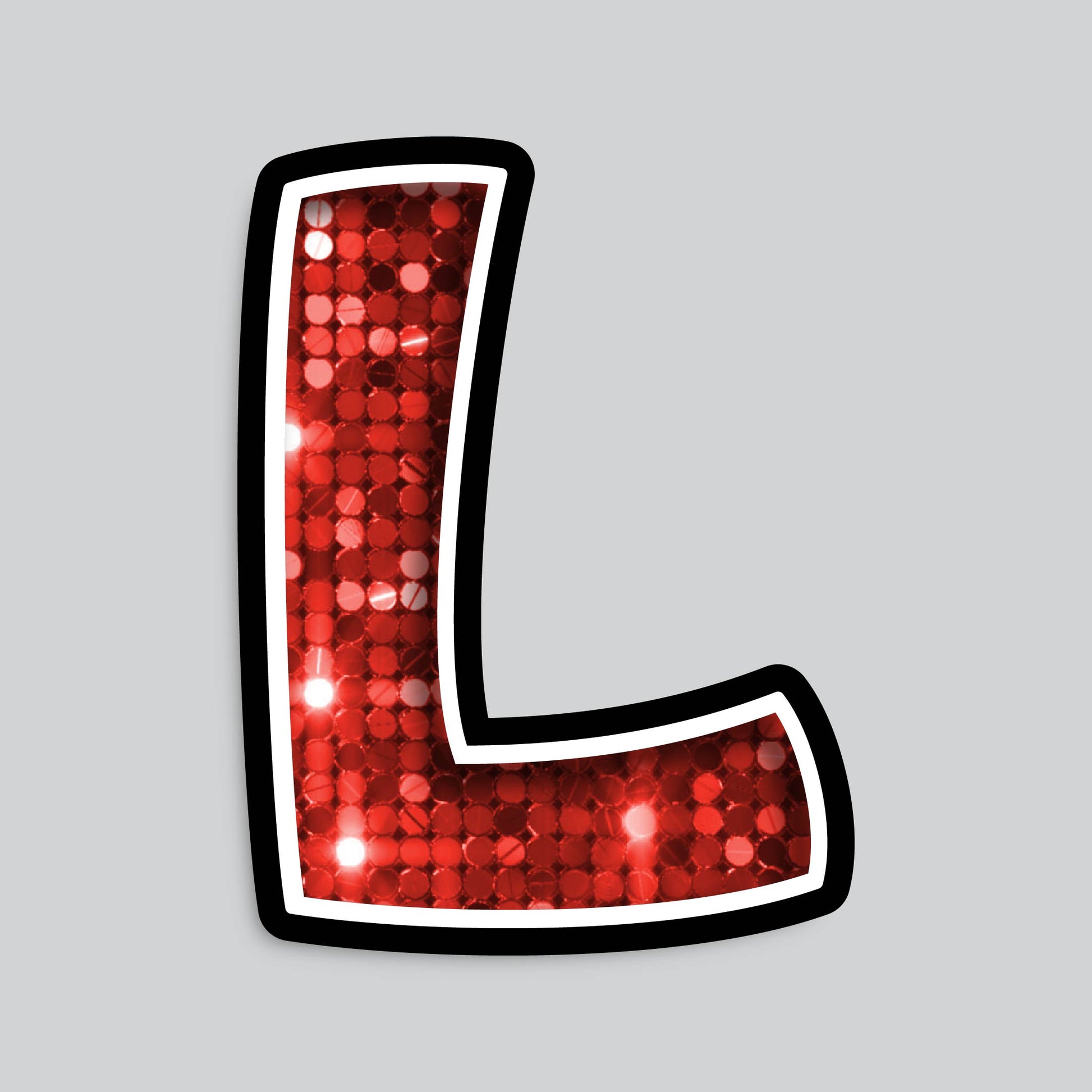 Single Letters: 23” Bouncy Glitter Red