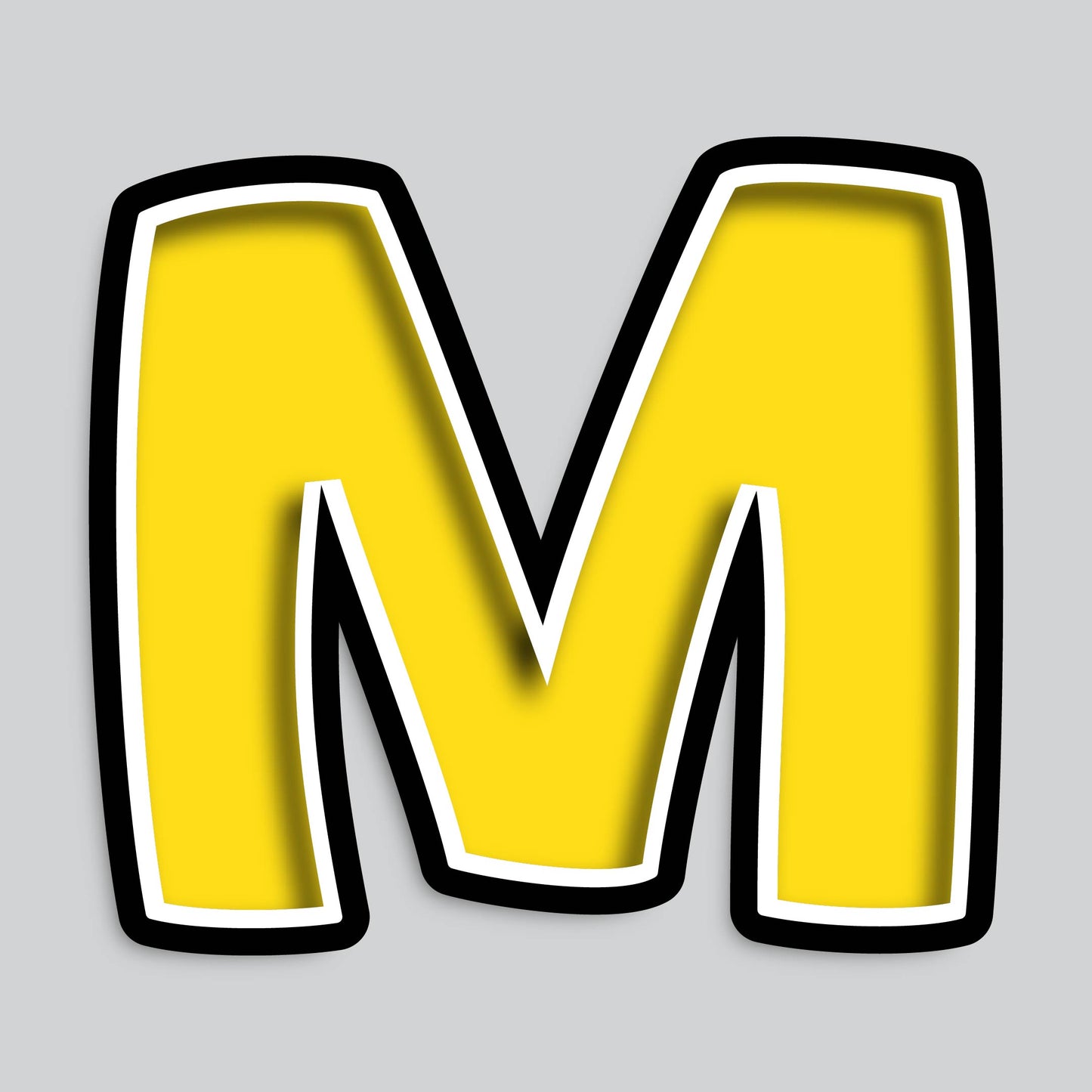 23.5” INDIVIDUAL BOUNCY YELLOW SHADOW LETTERS