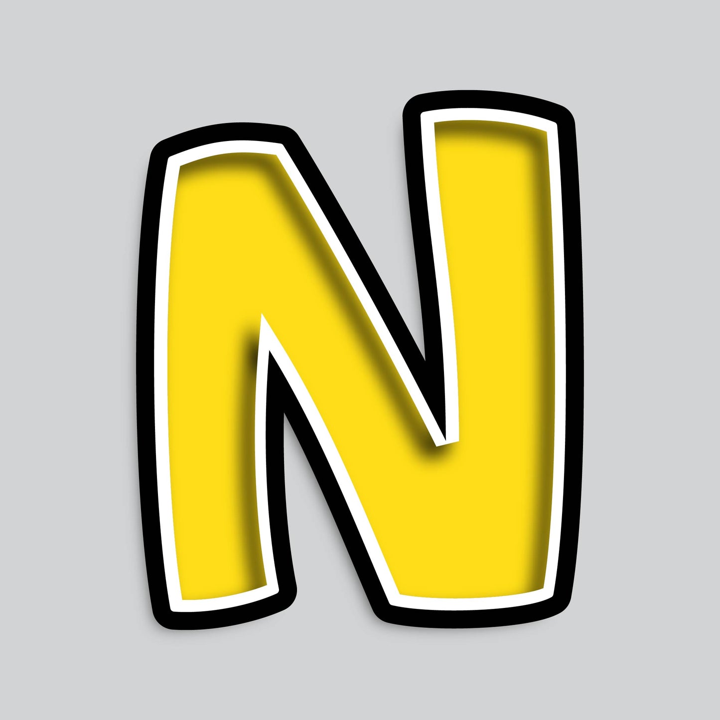 23.5” INDIVIDUAL BOUNCY YELLOW SHADOW LETTERS