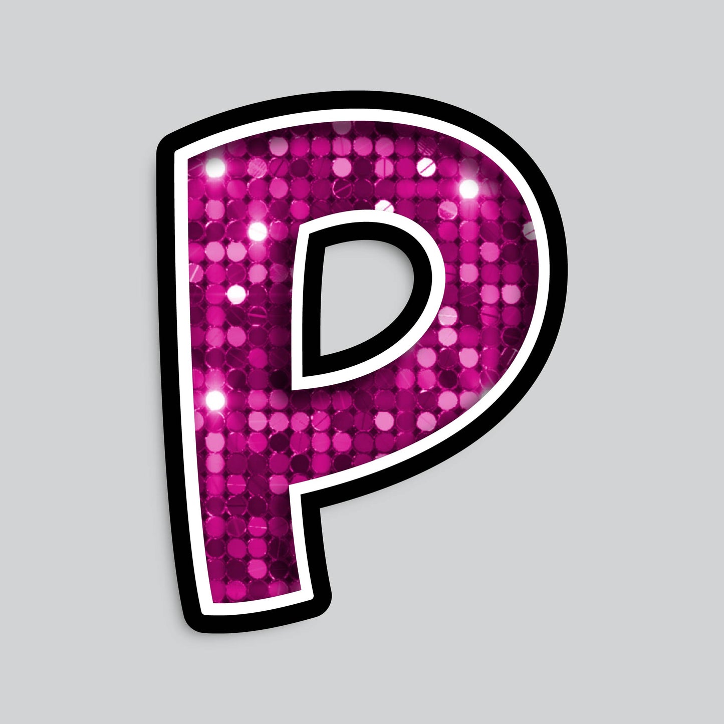 23.5” INDIVIDUAL BOUNCY PINK SEQUIN SHADOW LETTERS