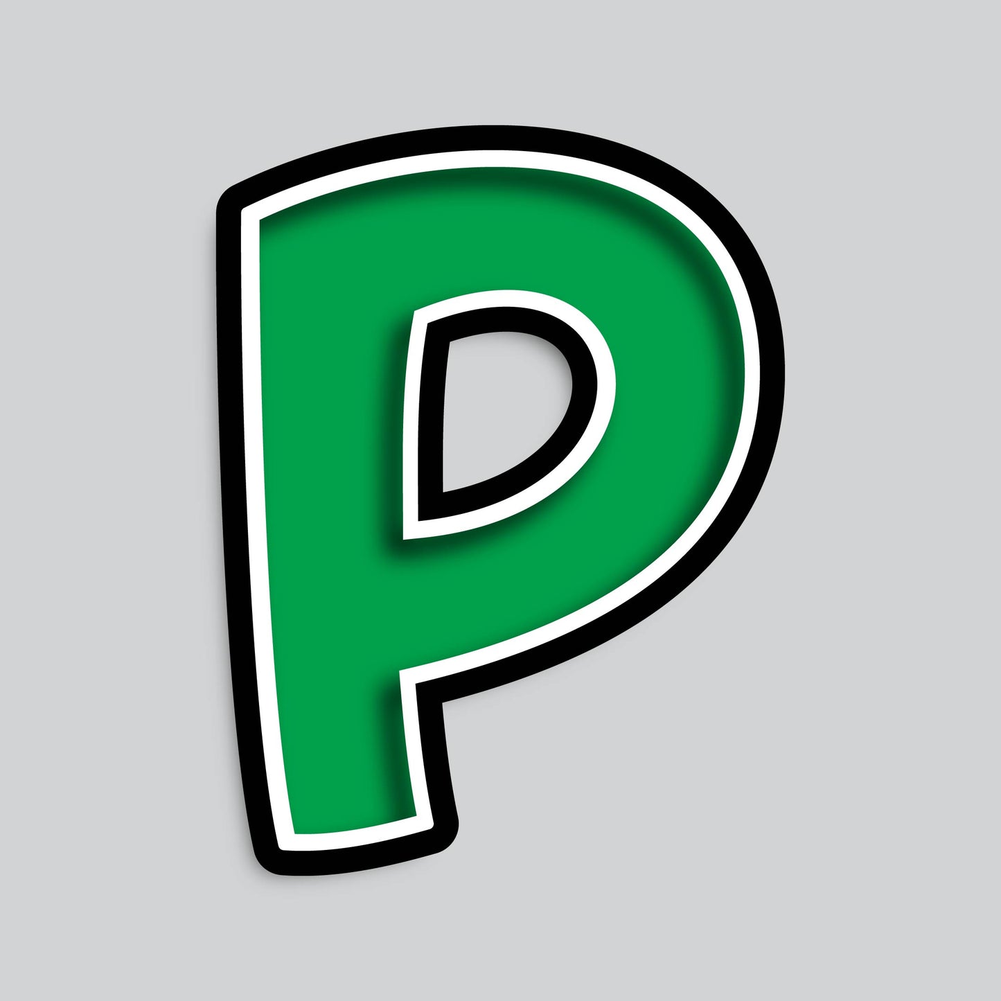 23.5” INDIVIDUAL BOUNCY GREEN SHADOW LETTERS