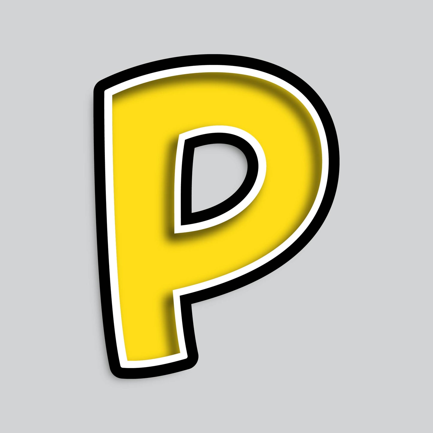 23.5” INDIVIDUAL BOUNCY YELLOW SHADOW LETTERS