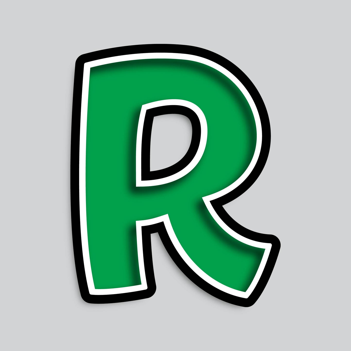 23.5” INDIVIDUAL BOUNCY GREEN SHADOW LETTERS