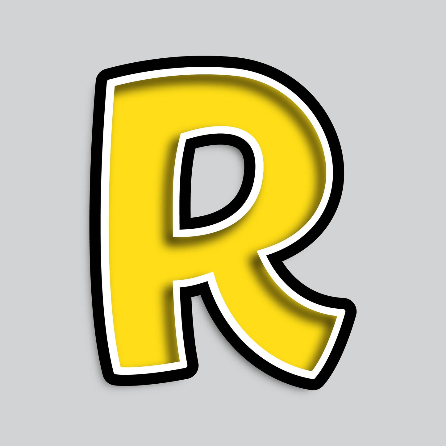 23.5” INDIVIDUAL BOUNCY YELLOW SHADOW LETTERS