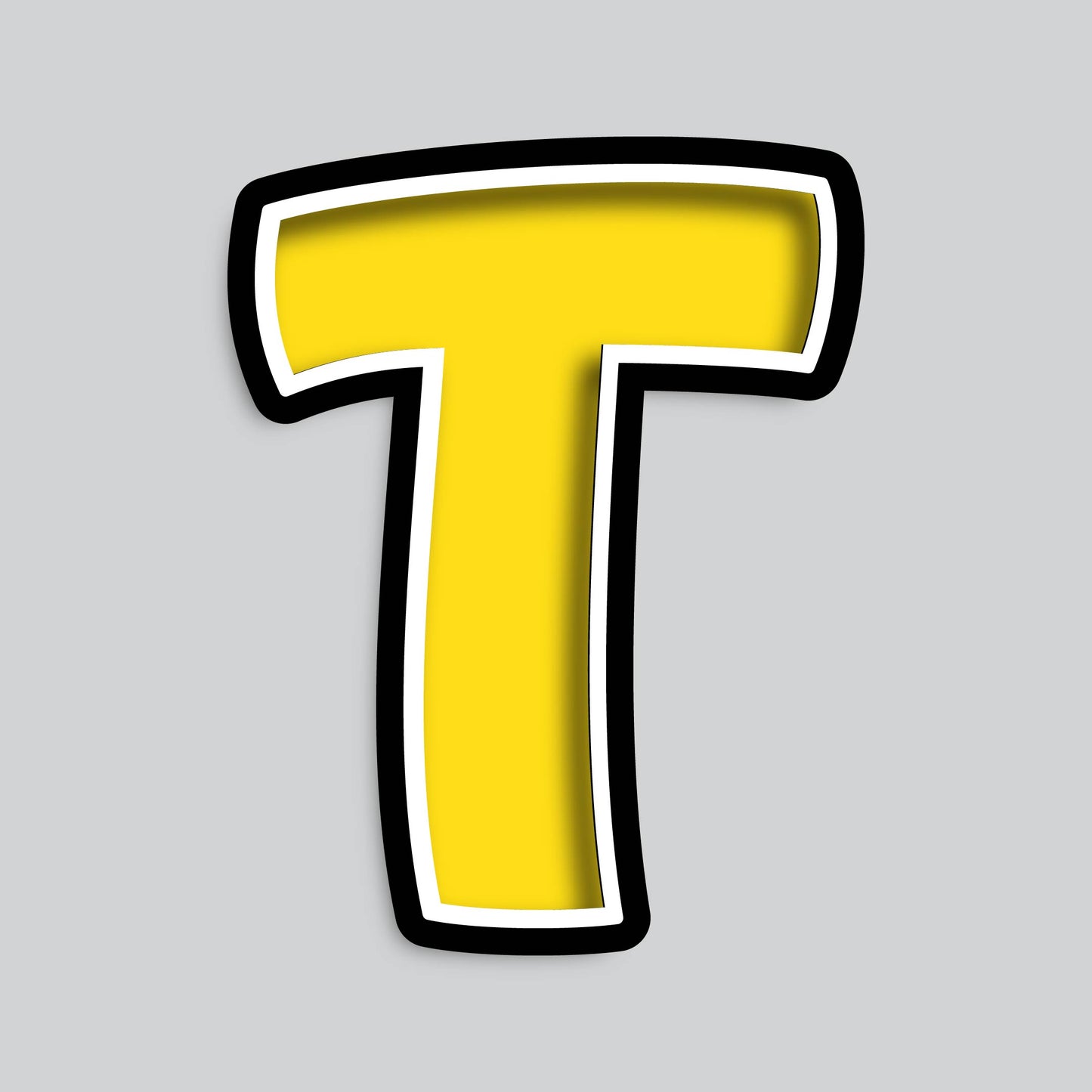 23.5” INDIVIDUAL BOUNCY YELLOW SHADOW LETTERS
