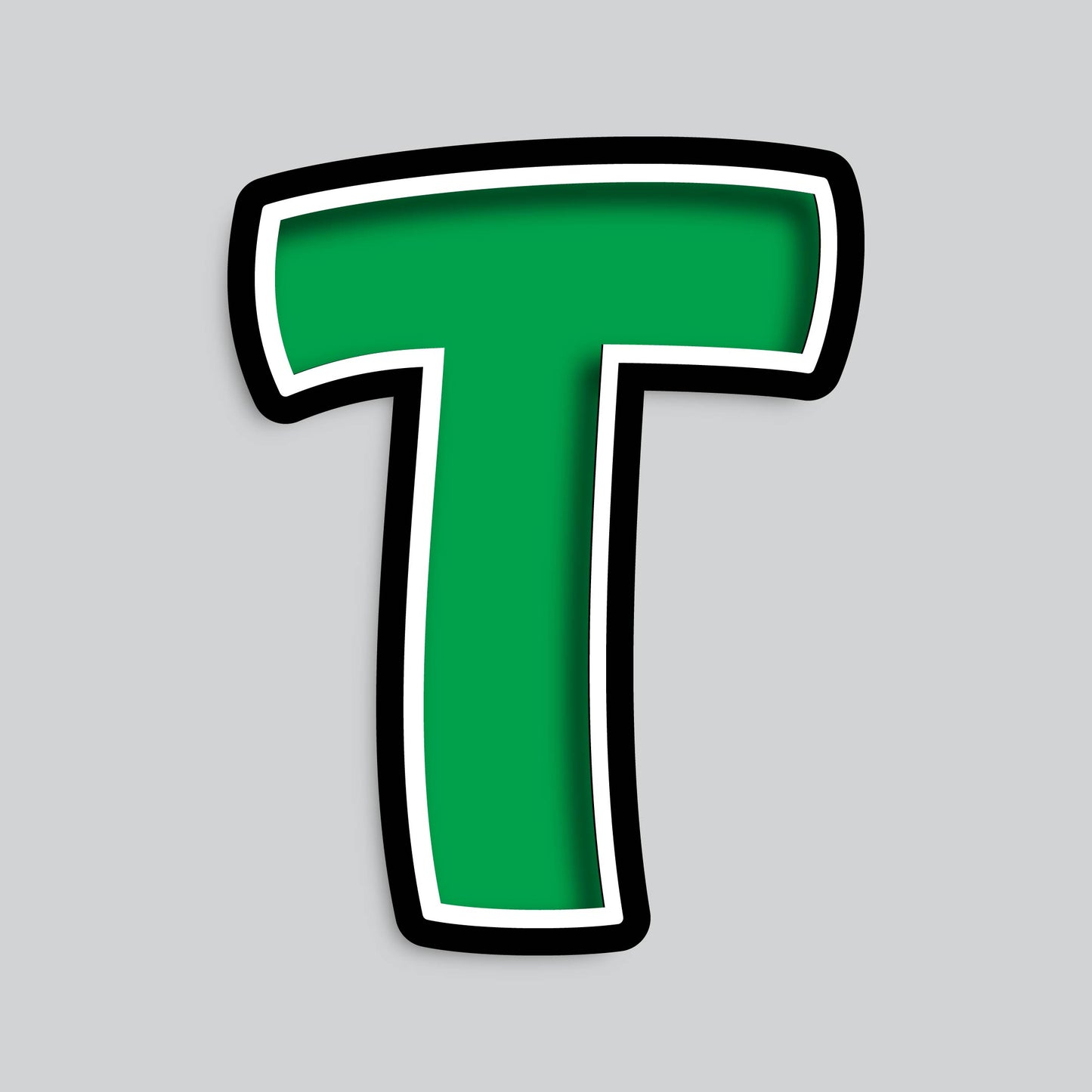 23.5” INDIVIDUAL BOUNCY GREEN SHADOW LETTERS