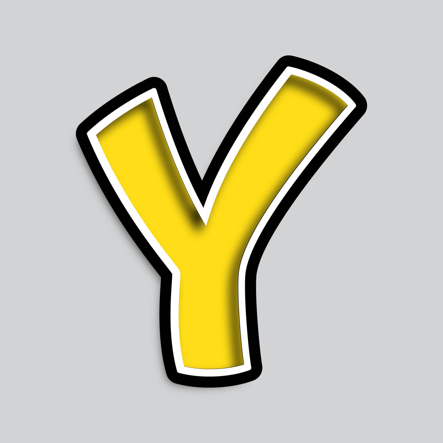 23.5” INDIVIDUAL BOUNCY YELLOW SHADOW LETTERS
