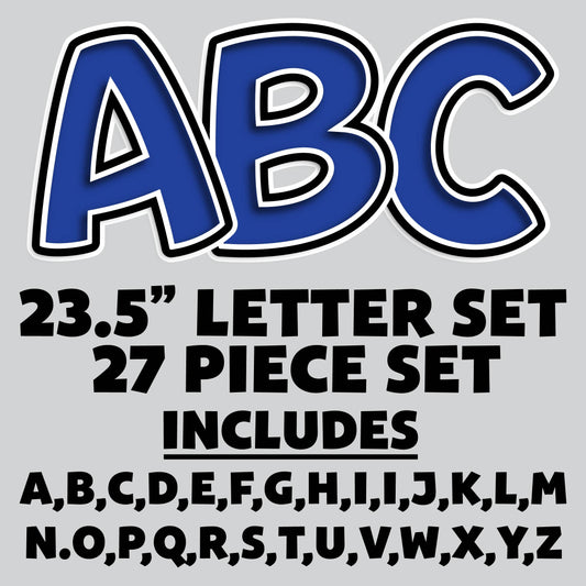 23.5” FULL SET BOUNCY BLUE SHADOW LETTERS - 27 PIECES
