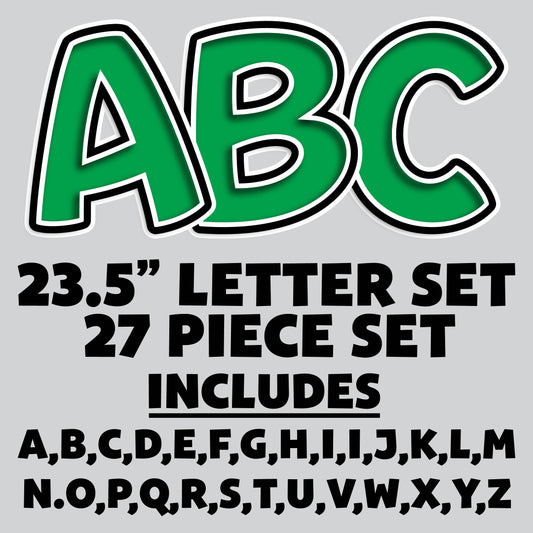 23.5” FULL SET BOUNCY GREEN SHADOW LETTERS - 27 PIECES