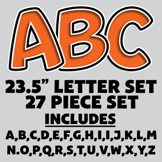23.5” FULL SET BOUNCY ORANGE SHADOW LETTERS - 27 PIECES