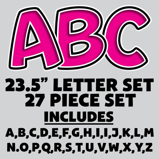 23.5” FULL SET BOUNCY PINK SHADOW LETTERS - 27 PIECES