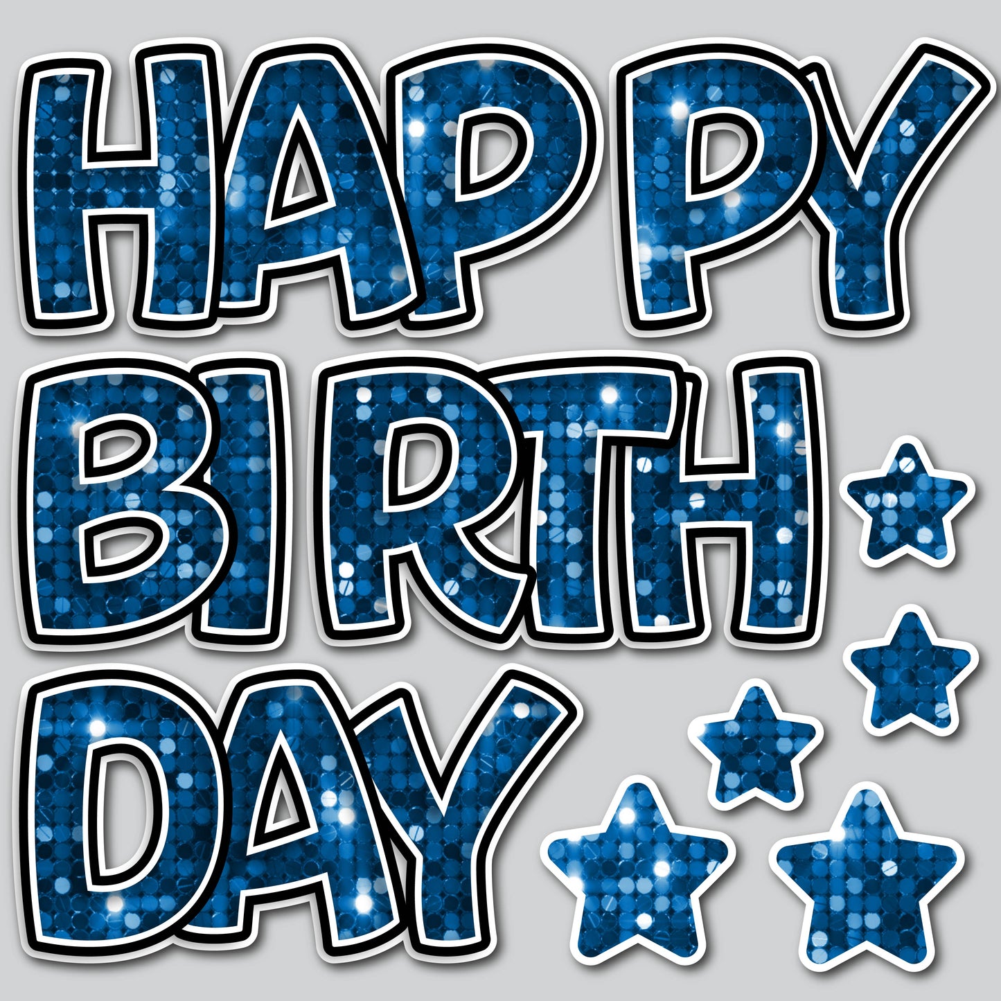 HAPPY BIRTHDAY EZ SET - SEQUIN BLUE