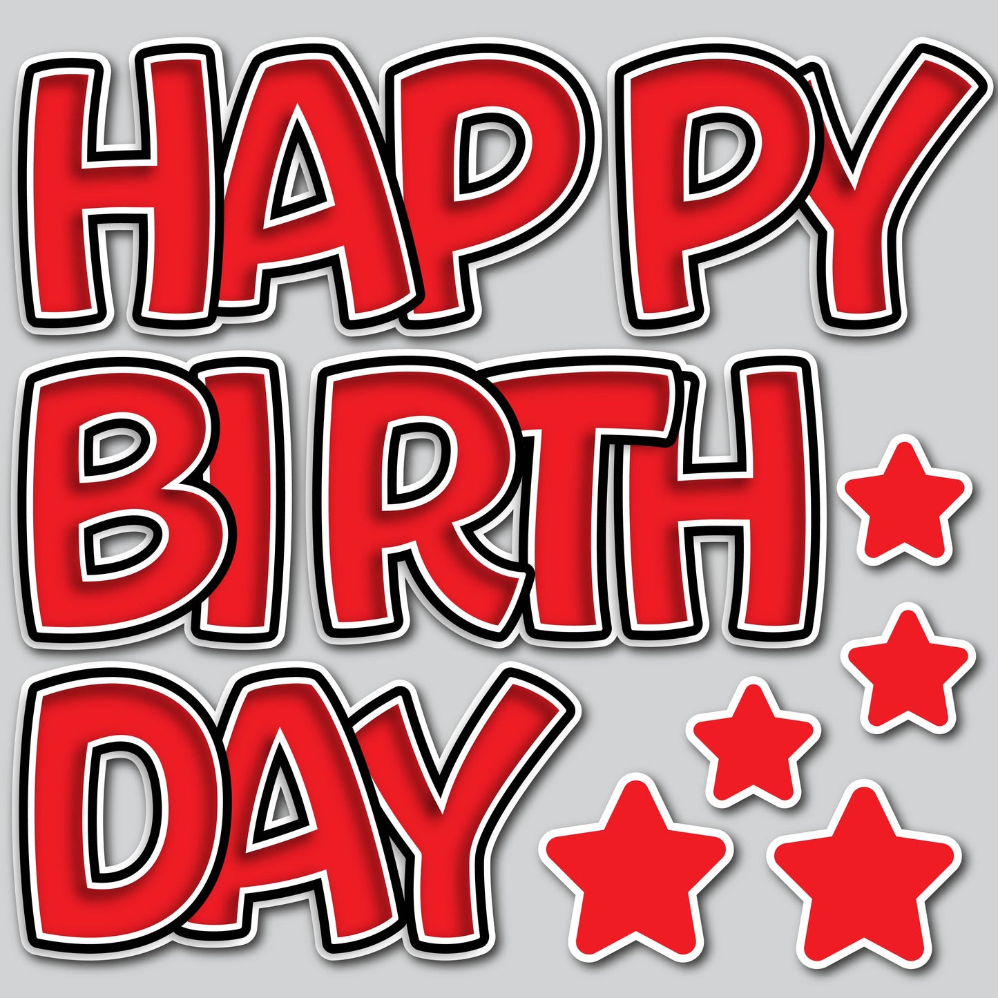 HAPPY BIRTHDAY EZ SET - SOLID RED