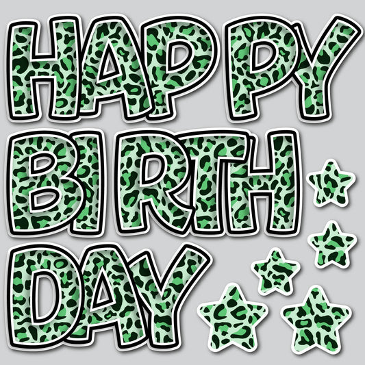 HAPPY BIRTHDAY EZ SET - GREEN CHEETAH