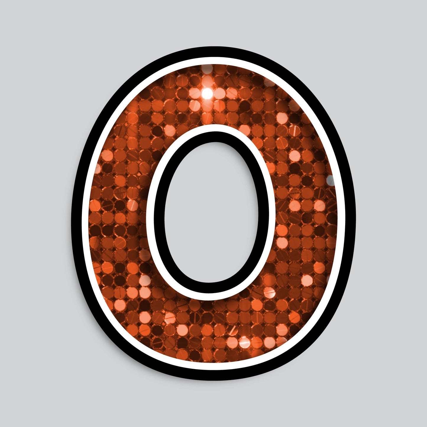23.5" INDIVIDUAL BOUNCY ORANGE SEQUIN SHADOW NUMBERS