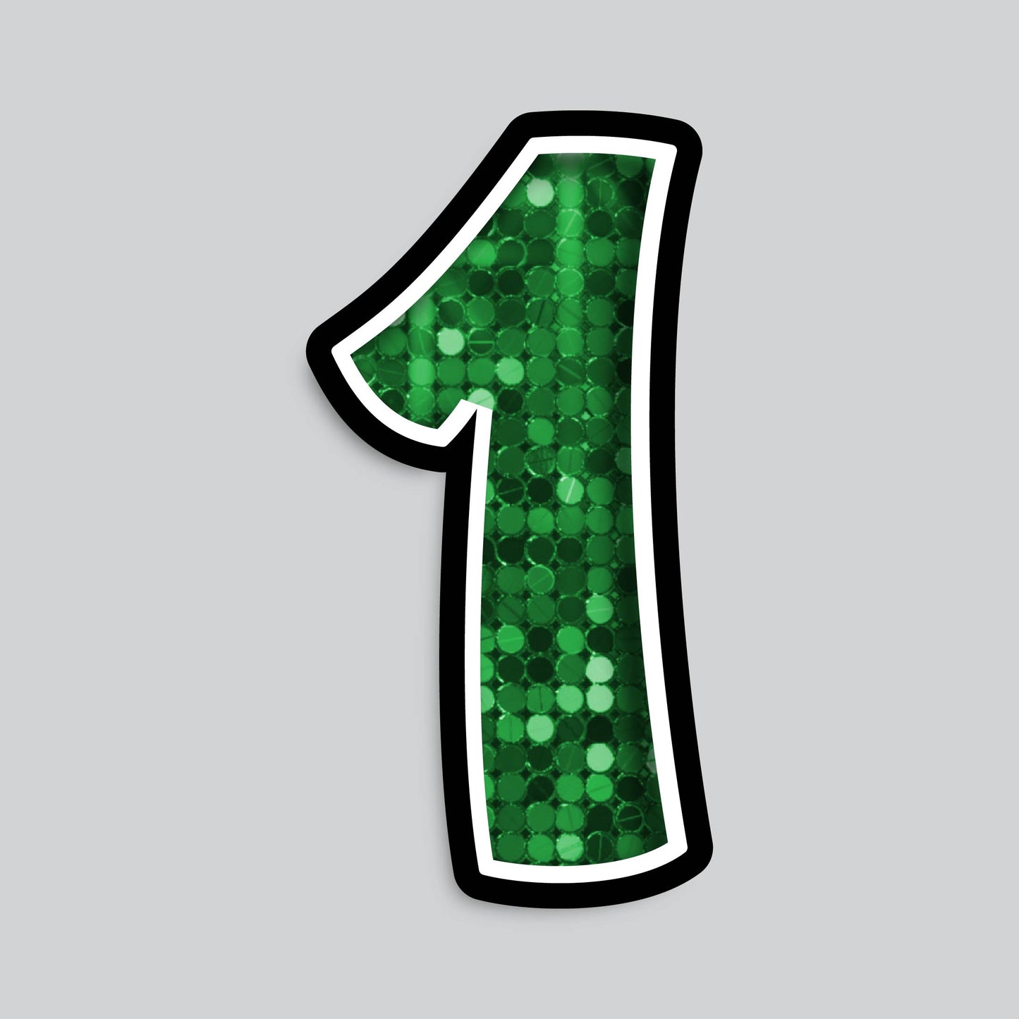 23.5" INDIVIDUAL BOUNCY GREEN SEQUIN SHADOW NUMBERS