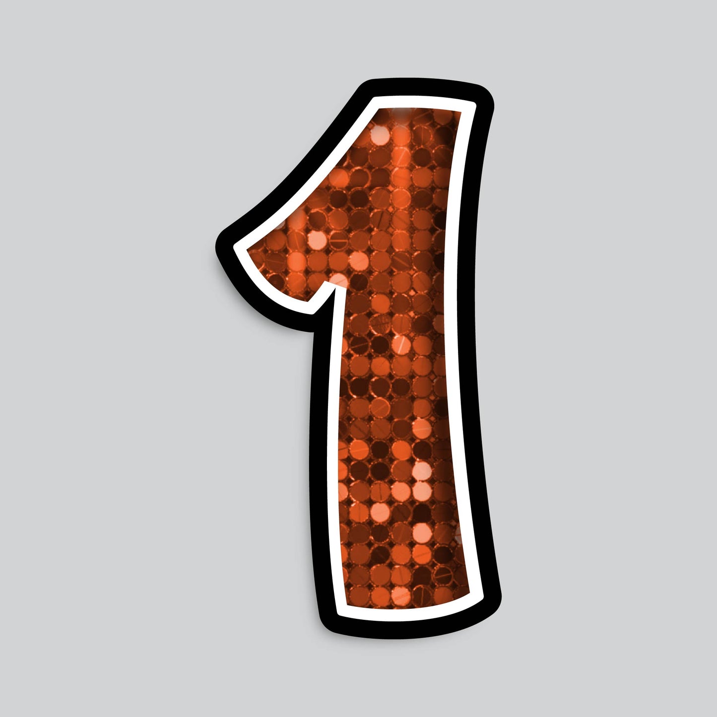 23.5" INDIVIDUAL BOUNCY ORANGE SEQUIN SHADOW NUMBERS
