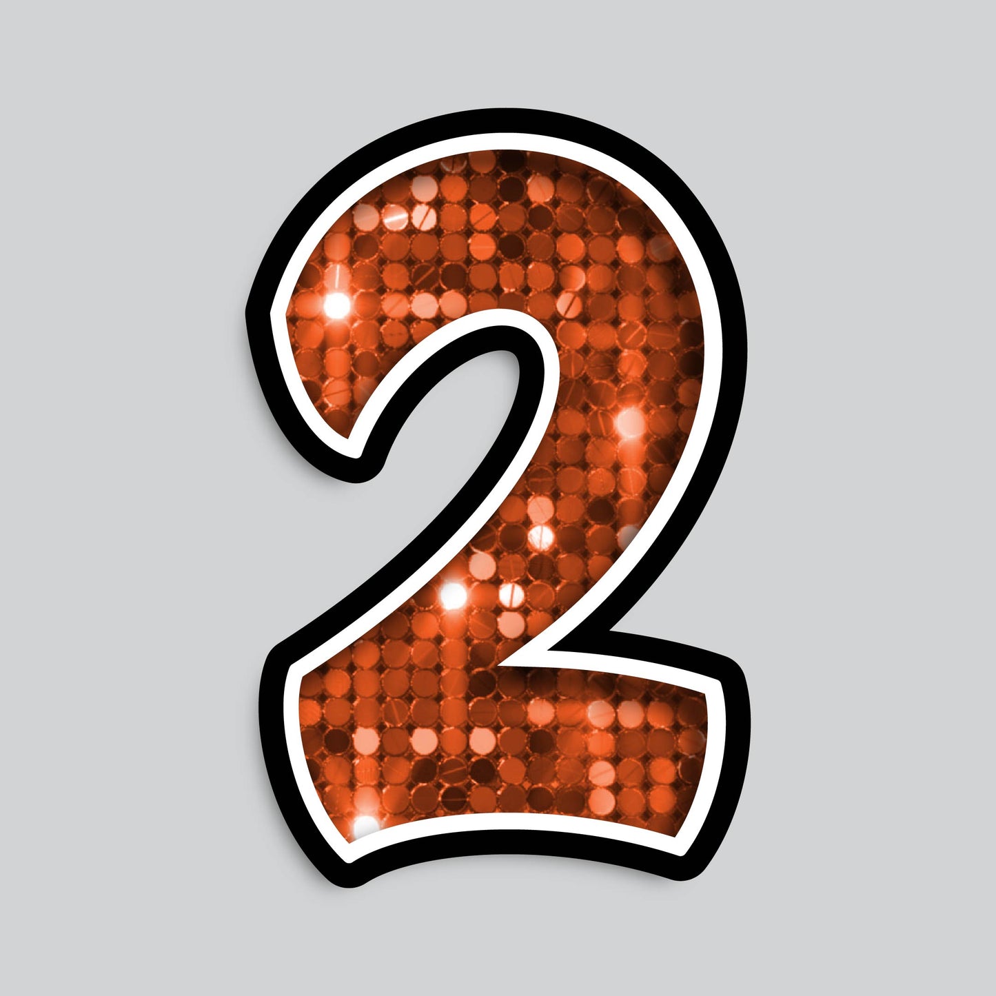23.5" INDIVIDUAL BOUNCY ORANGE SEQUIN SHADOW NUMBERS